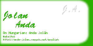 jolan anda business card