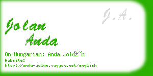 jolan anda business card